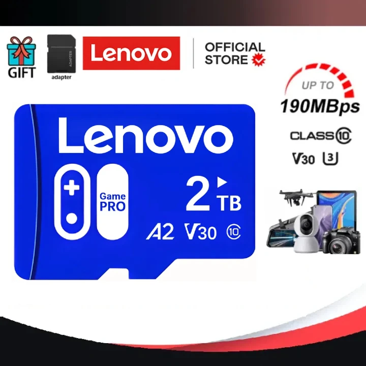 Genuine Lenovo 2tb 1tb Memory Card 128GB 32GB 64GB 256GB SD/TF Flash Card Mini SD Card 64 128GB TF Card For Phone Speakers Robot