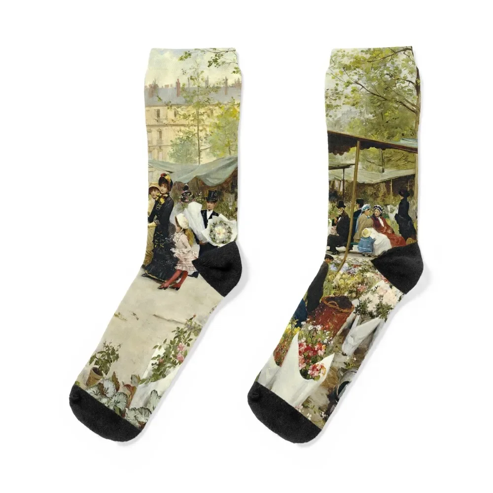 

The Lower Market, Paris by Victor Gabriel Gilbert 1881 Socks with print New year's Boy Socks Women's