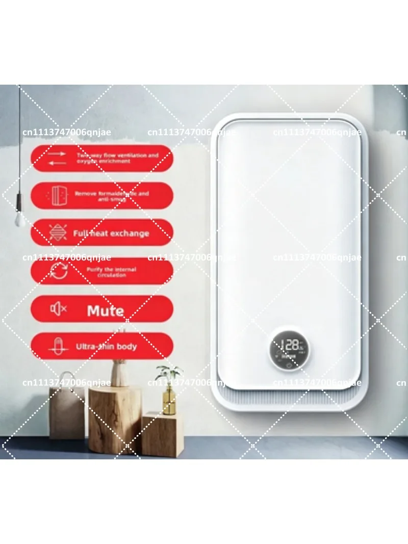 Wall Mounted Heat Recovery Ventilator, Full Heat Exchange Fresh Air Fan for Whole House Ventilation