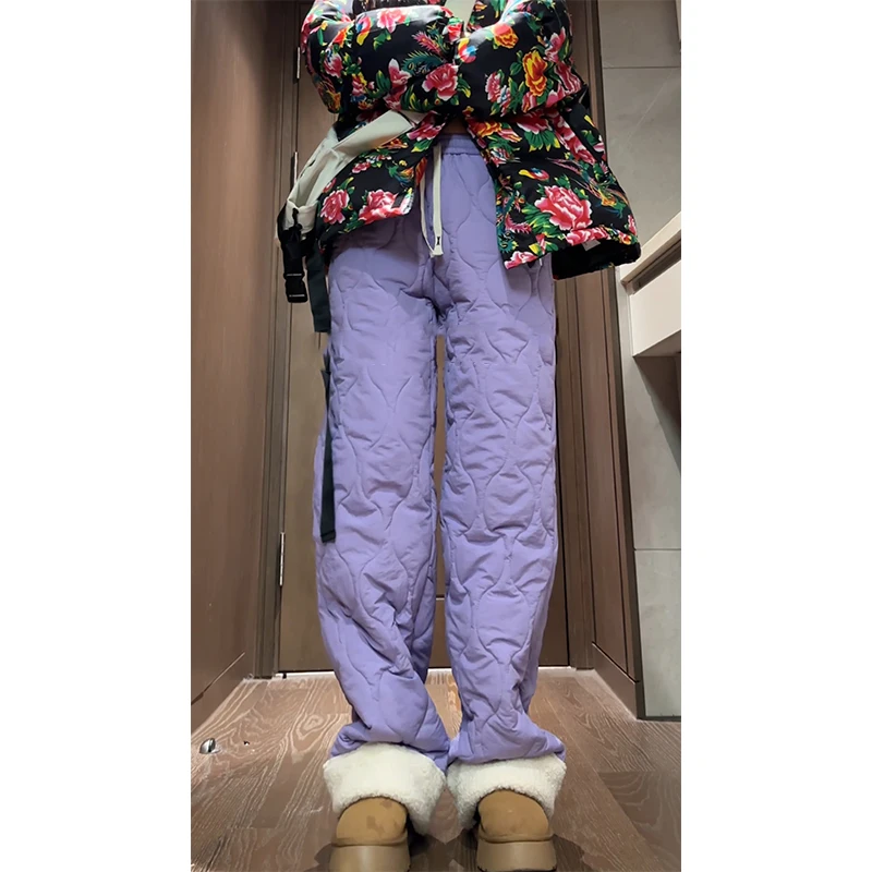 

Men's Ultra-Thi Cotton Trousers Winter Snow Skiing Pants Warm Lamb Velvet Boots for Sub-Zero Temperatures Trendy Long Trousers