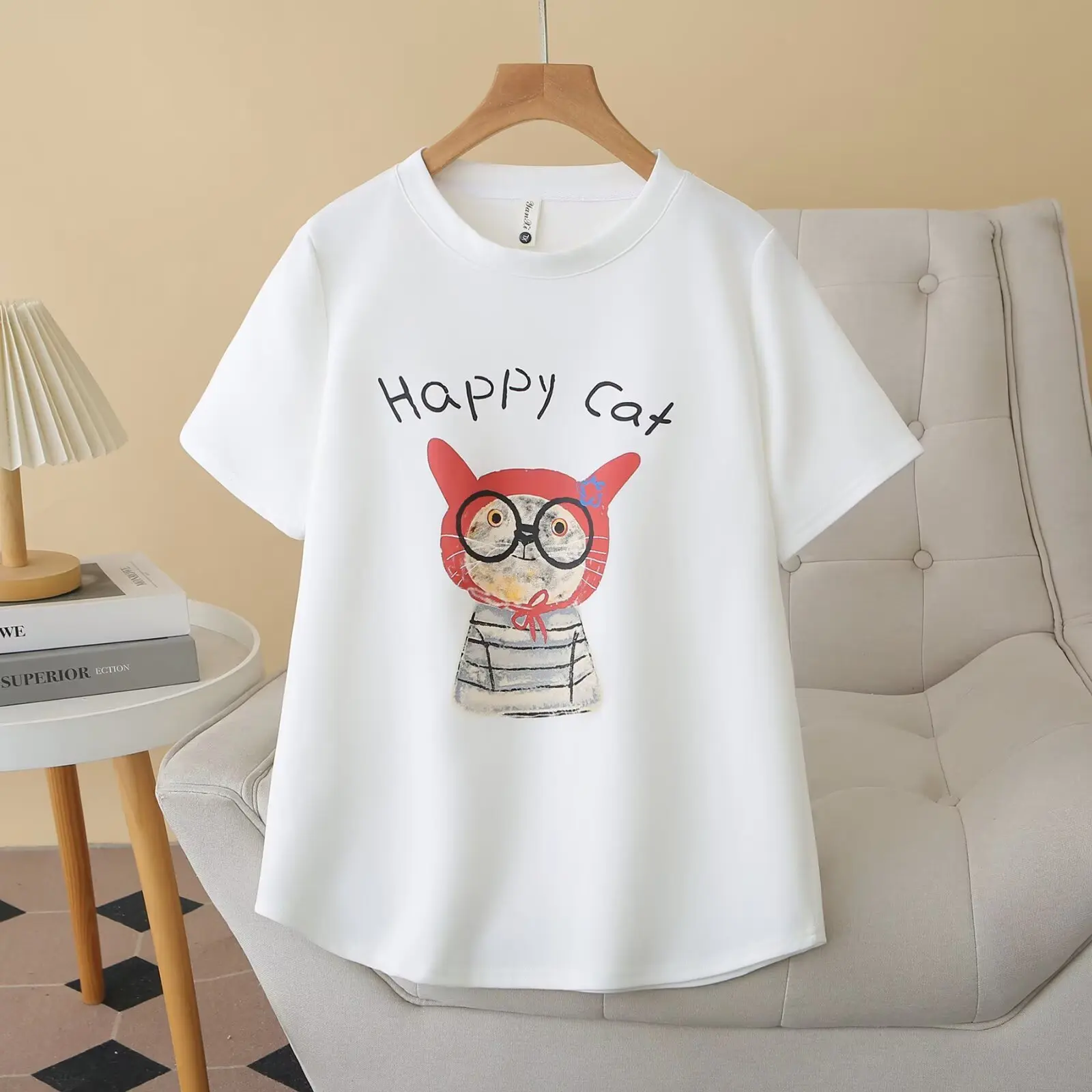 

Fashion Plus Size Women T-Shirt 2026 Summer Cartoon Mamba Cotton Print Casual O Neck Short Sleeve Loose Tee Top 2603