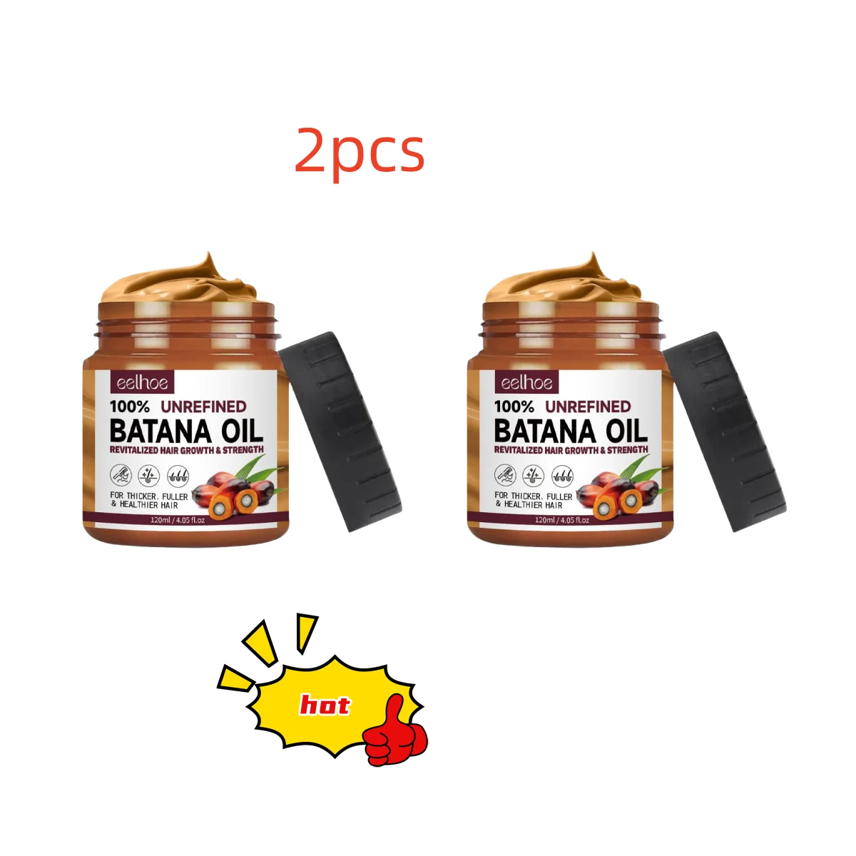 2PCS/set Oil for hair growth Natural 100% Pure Batana Oil Butter Mask For Hair Loss Treatment Anti Break Loss Hair