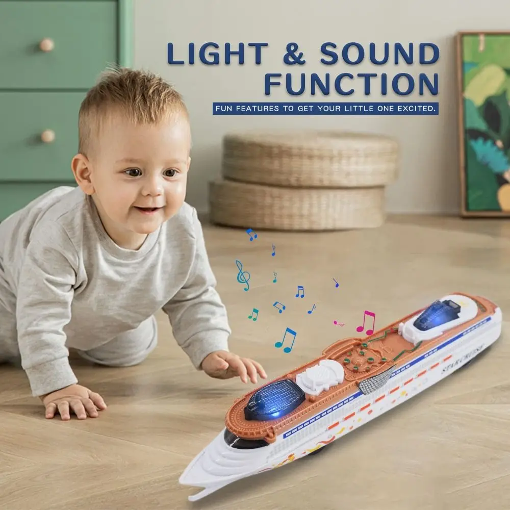 Cruise Ship Model Toy Ocean Liner Boat Toy with Light and Sound for Kids Toddlers Boys Girls Adults Birthday Children's Day