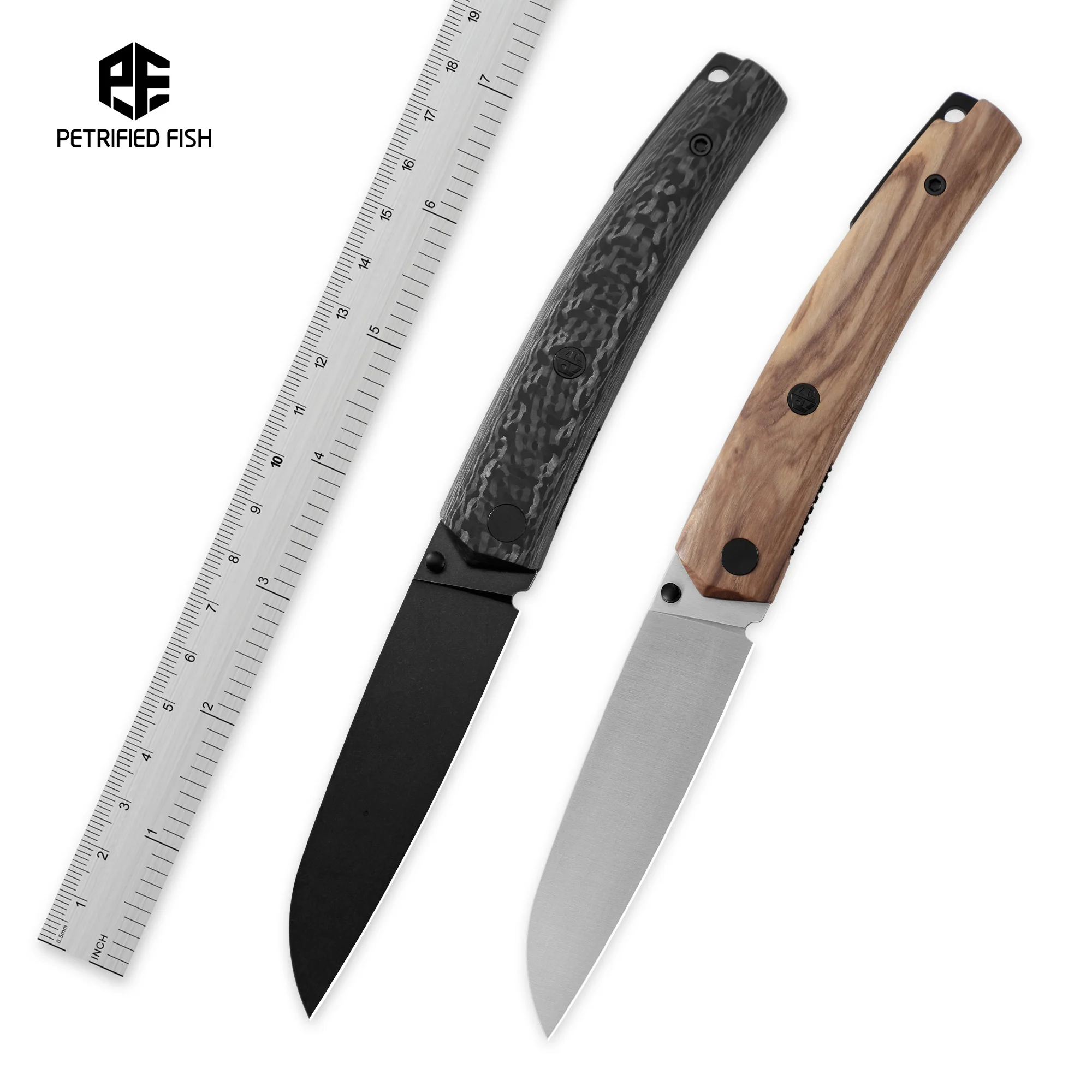 

Petrified Fish PF719 Folding Knife 14C28N Steel Wood Handle Satin Pocket Outdoor Camping Hiking Survival EDC razor Fruit Tool