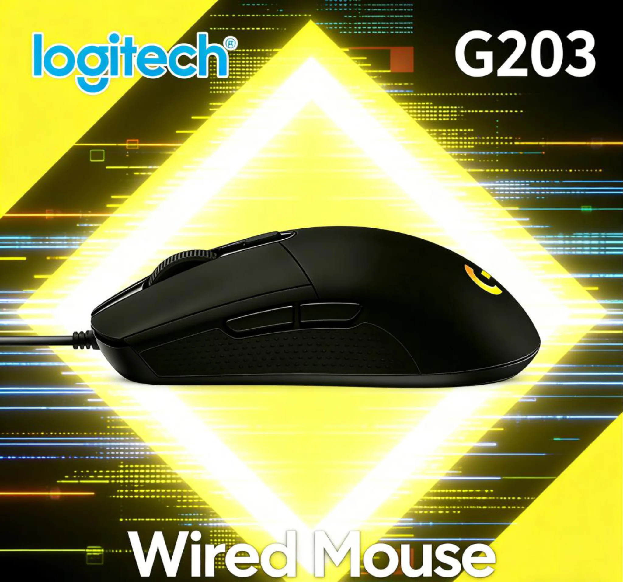 

Игровая мышь Logitech G203 проводная, профессиональная, многоцветная, 6 программируемых кнопок для соревновательных игр