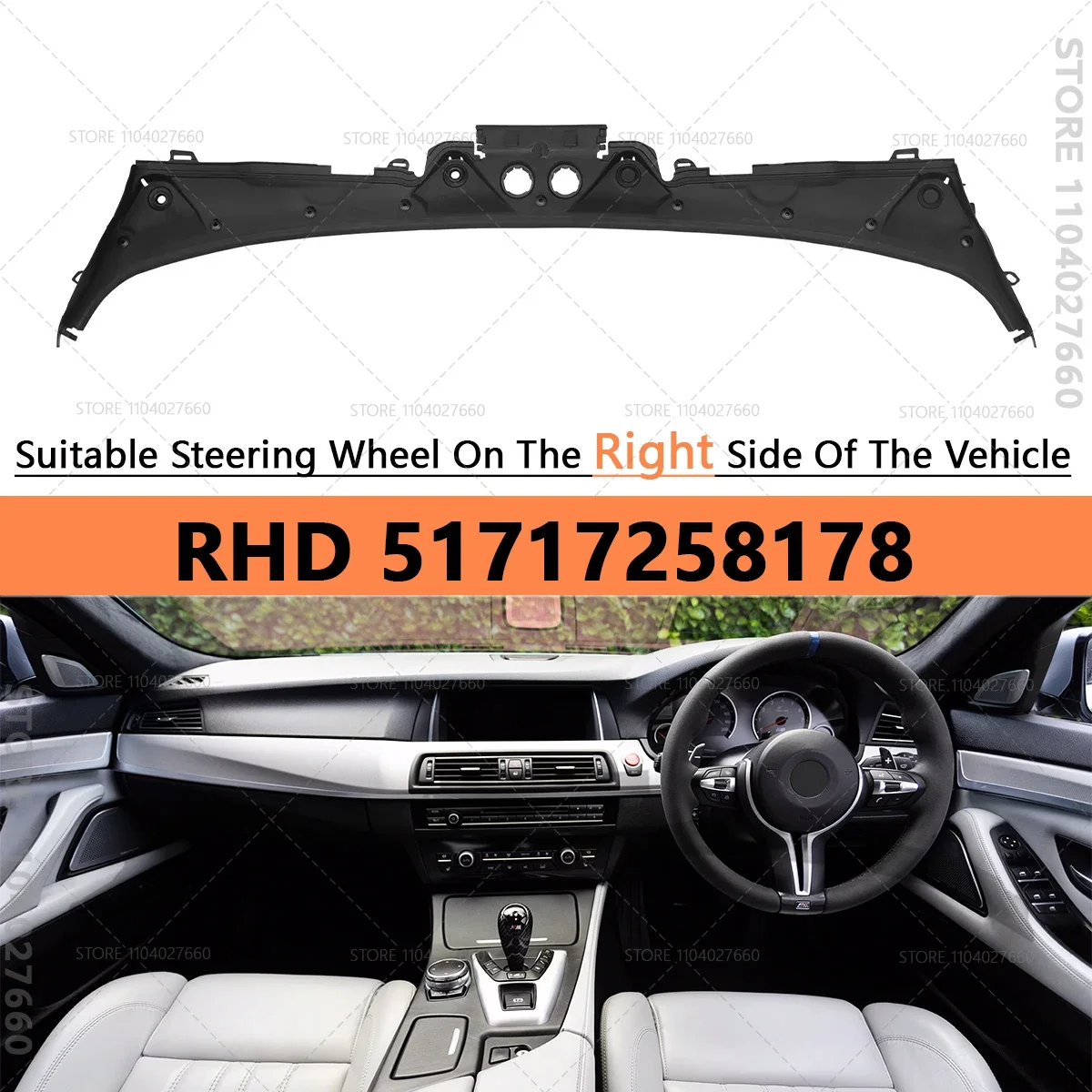 Für 2012-2019 F30 F31 BMW 320i 328i 330i 335i 340i 328d 330e M3 M4 Scheibenwischer Gugel Abdeckung LHD 51717258177 RHD 51717258178 – Detail 7