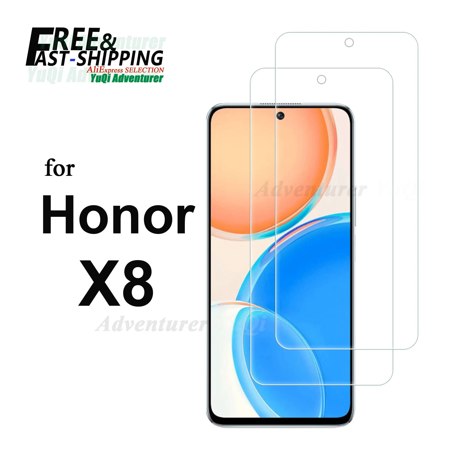 

Screen Protector For Honor X8 6.7 inch, Tempered Glass HD Crystal 9H Anti Scratch Case Friendly High Aluminum