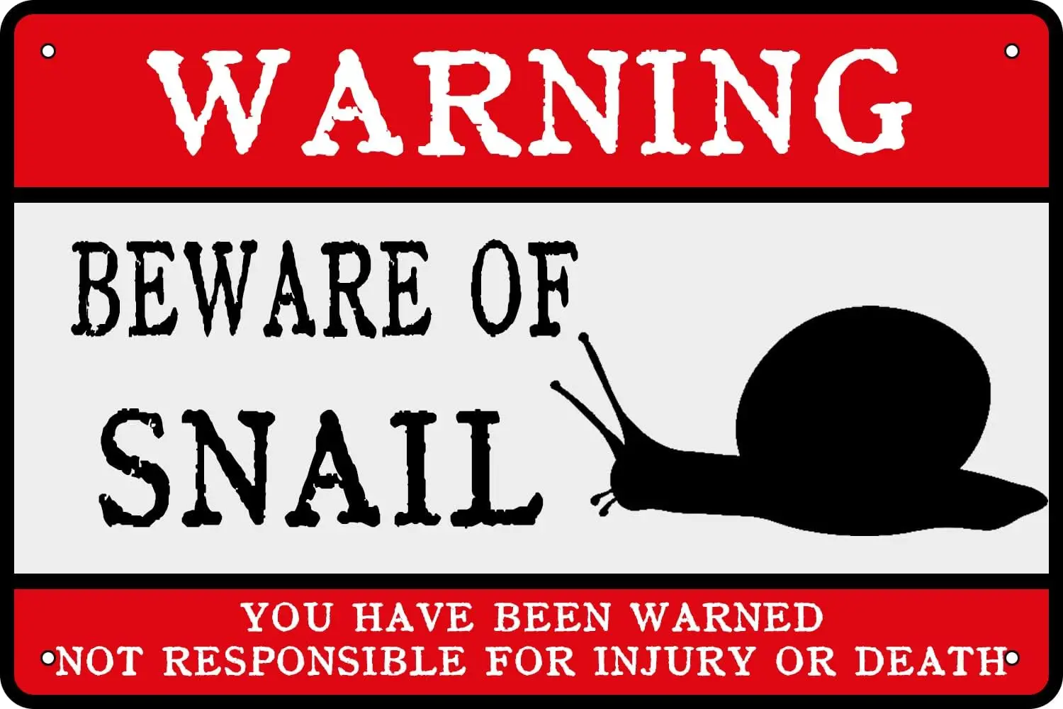 Warning Beware OF Snail Vintage Metal tin Sign Humor Funny Bar Man Cave Wall Bathroom Art Poster Decor Retro for Home Coffe sign