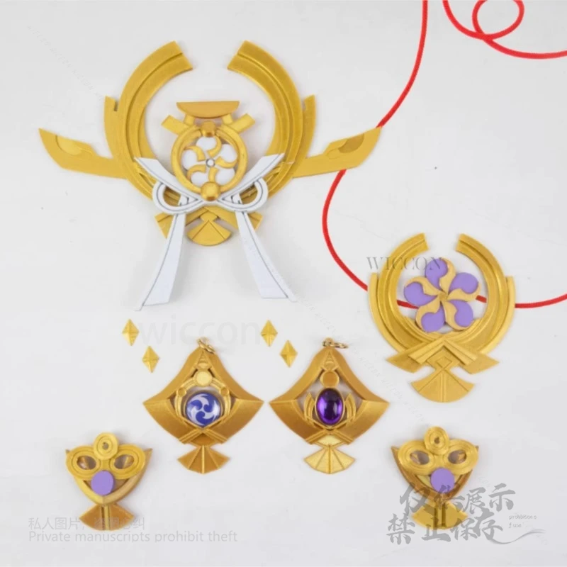 Yae Miko Cosplay Copricapi Puntelli Genshin Impact Gioco di ruolo Copricapo ACC Orecchini Accessorio Y2K Cosplay Halloween Party Carnevale