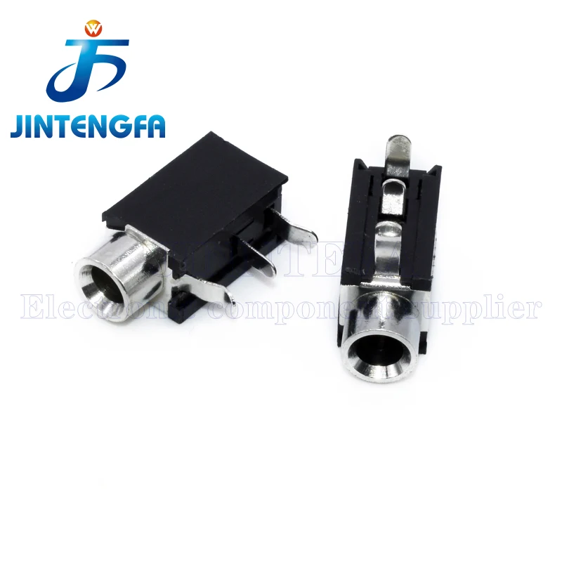 10PCS PJ-316 3.5mm 3Pin Female Socket Headphone Jack Audio Video Terminals Connector DIP PJ316 Black PCB Mount 0.5A DC 30V