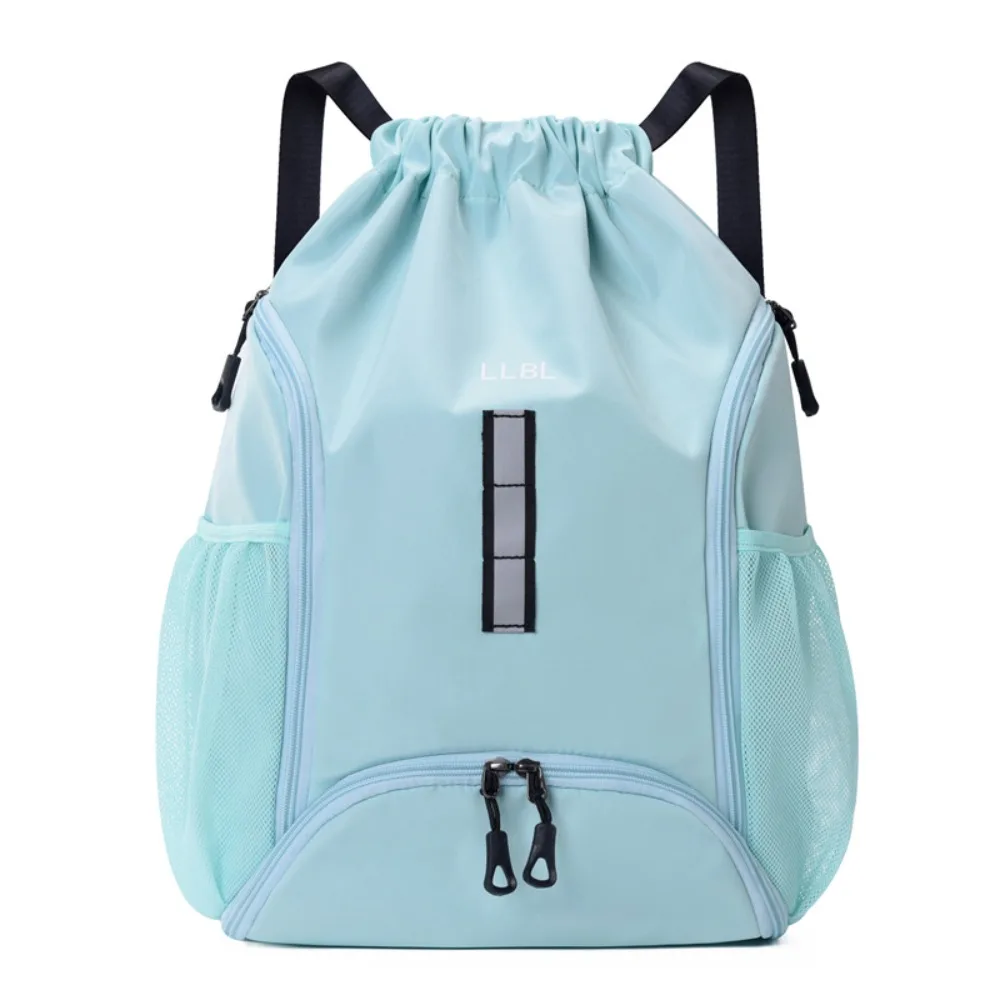 

Lightweight Soccer Drawstring Backpack Reflective Strip Waterproof Oxford Cloth Volleyball Football Bags