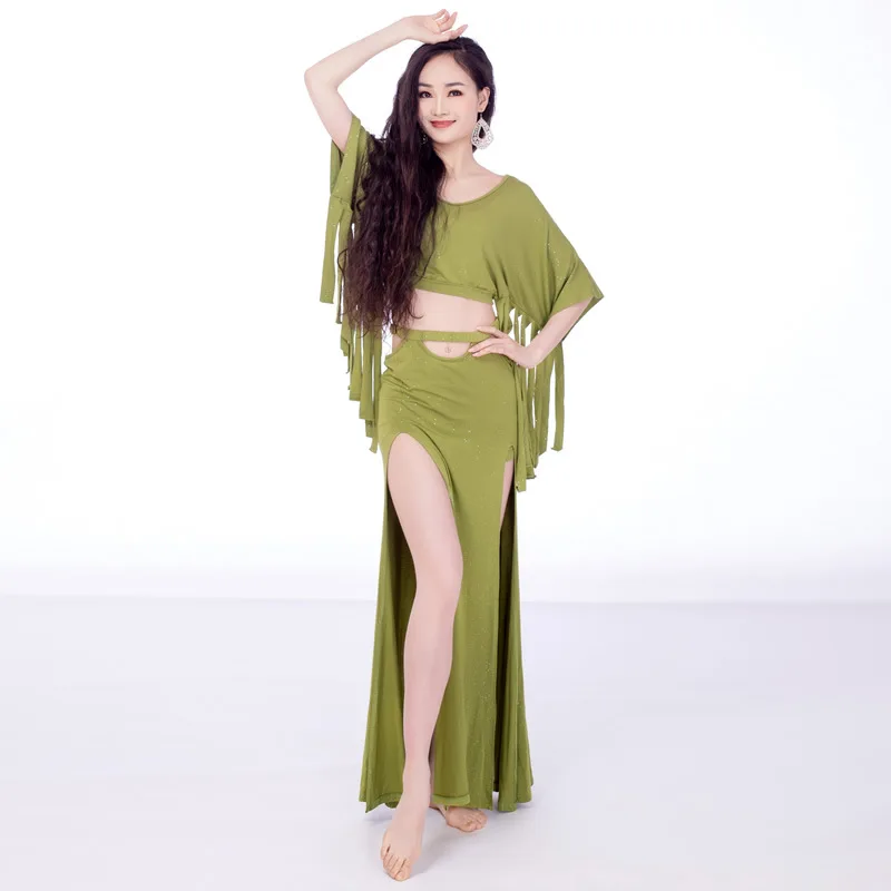 Customized Belly Dance Costume Set Women's Practice Dress Modal Oriental Dance High Waist Long Dress Exotic Dancewear