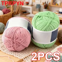 2Pcs 100% cotton yarn Hand knitting soft crochet yarn to knit sweater blanket hat line crocheting amigurumi doll bag threads