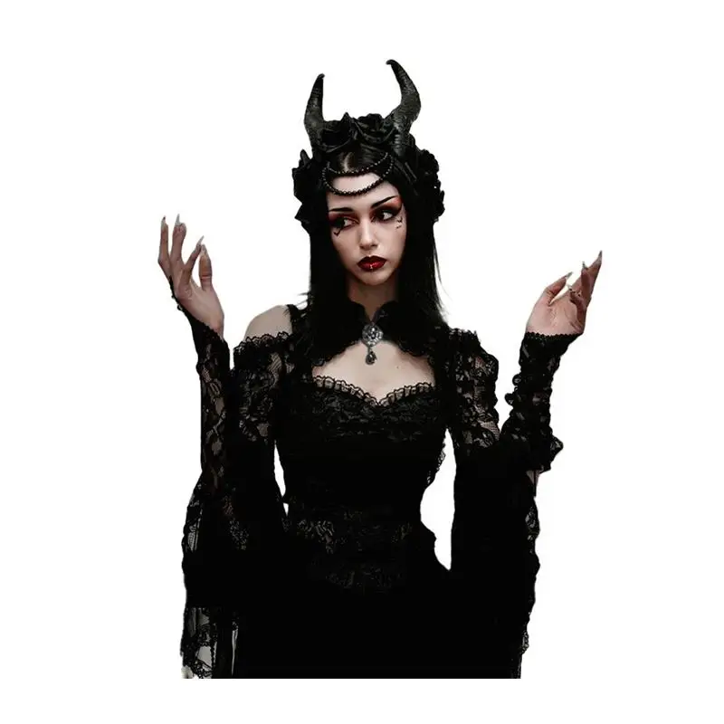 loween Lace Patchwork off oulder Top Casual Versatile oulder Baring Top for Men Long Sve High Waist k Sle T-irt