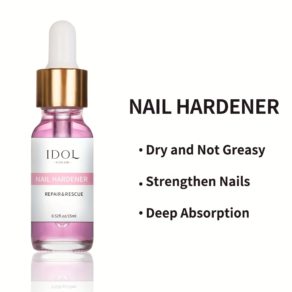 IDOL COLOR Durcisseur d'ongles, répare et nourrit les ongles endommagés, améliore la brillance des ongles, la dureté et la ténacité, 0,51 FL Oz