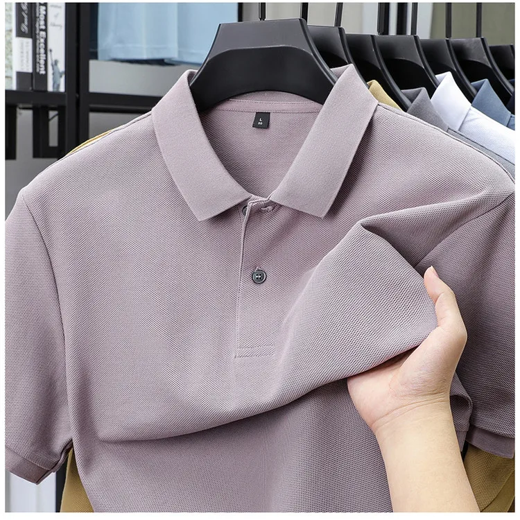 Men's 100% Cotton Polo Shirt - Summer Casual Breathable Tee,19 Colors,Ideal for Golf and Sports,Business Casual,Silk-Like Finish, image 19