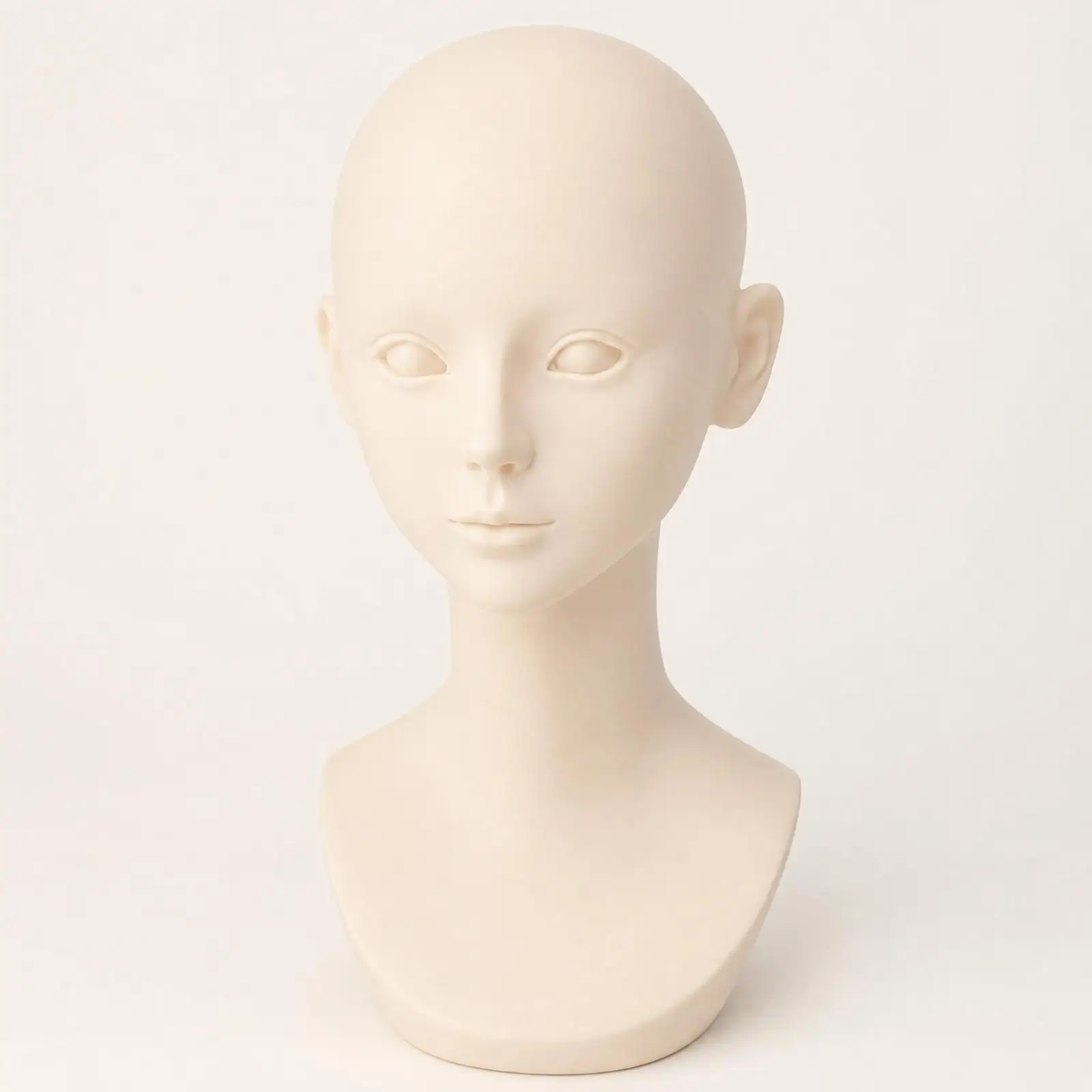 PVC Female Mannequin Head Bust for Hair Accessory Display Cosplay Looks Styling Work