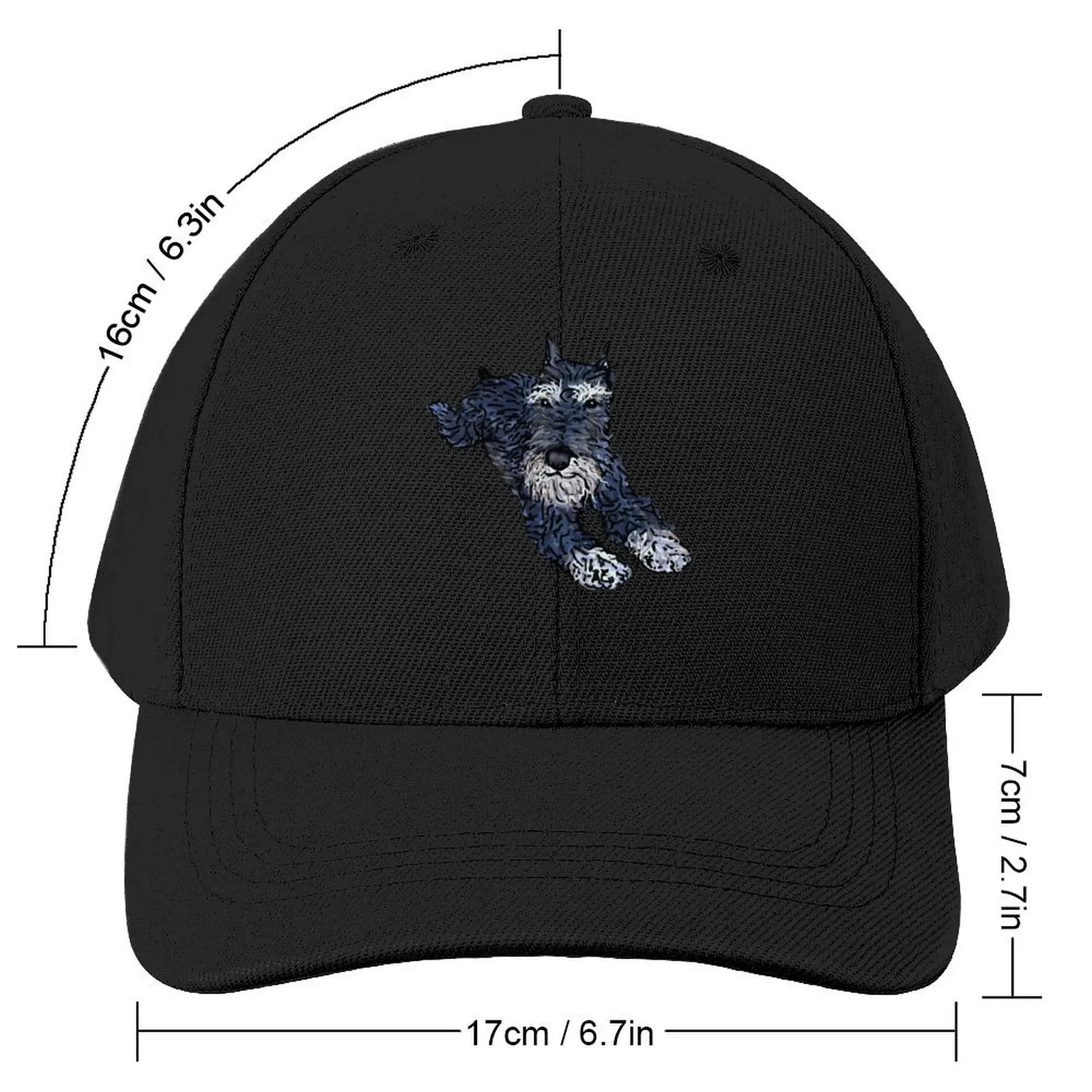 Funny miniature schnauzer, cute puppy face Baseball Cap Military Cap Man Hip Hop Fishing cap Caps For Men Women's