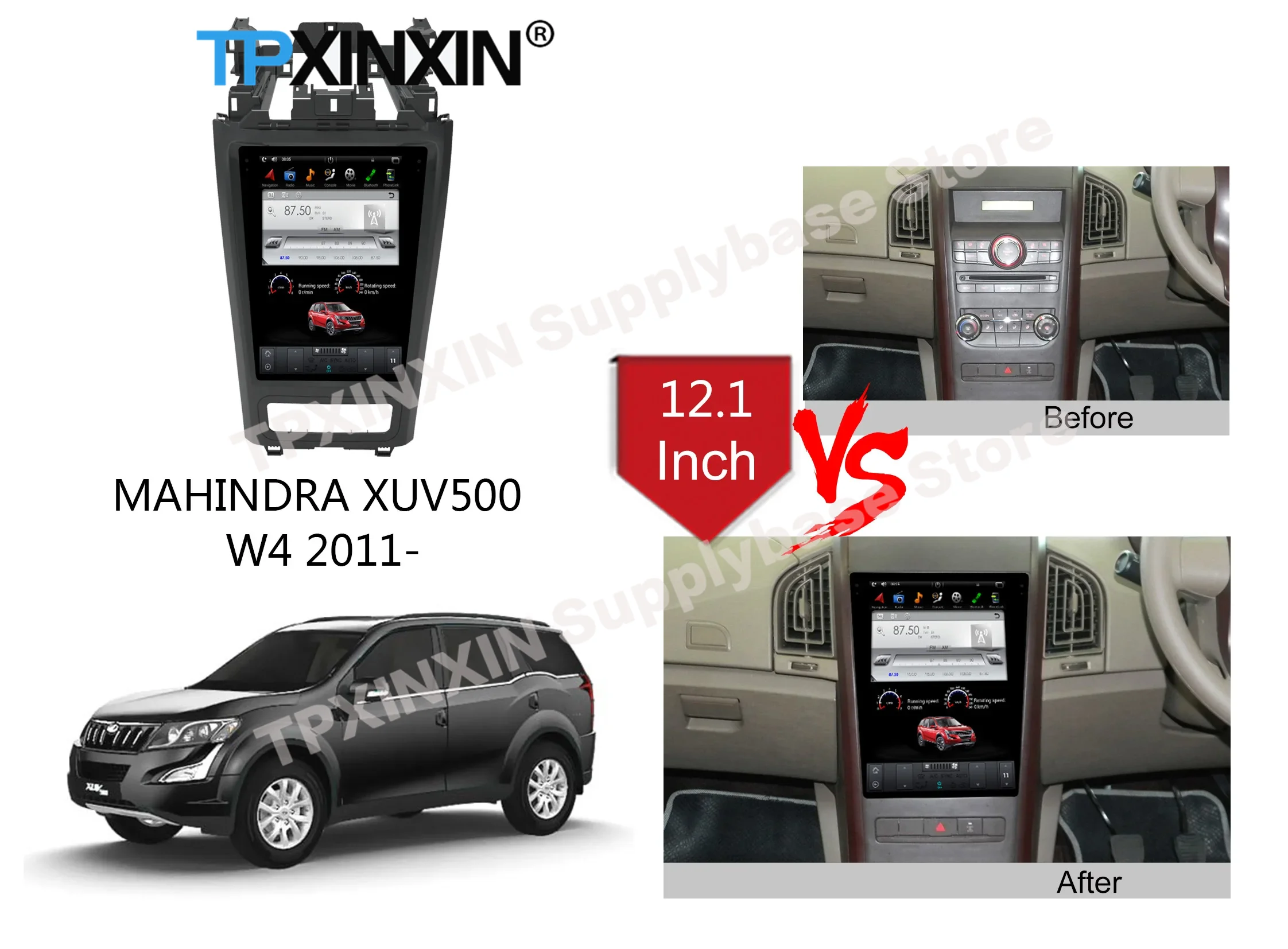 السيارات الوسائط المتعددة راديو السيارة ستيريو استقبال أندرويد ل Mahindra XUV500 W6 W8 2011 2012 2013 ~ 2017 نظام تحديد المواقع والملاحة رئيس وحدة