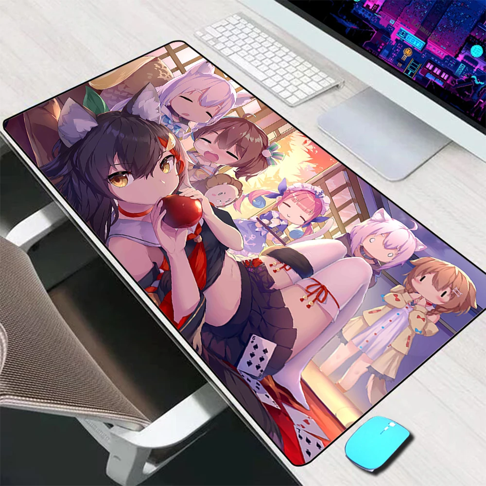 Ookami Mio Hololive Mouse Pad Large Gaming Accessories Mouse Mat Keyboard Mat Desk Pad Computer Mousepad Gamer Laptop Mausepad