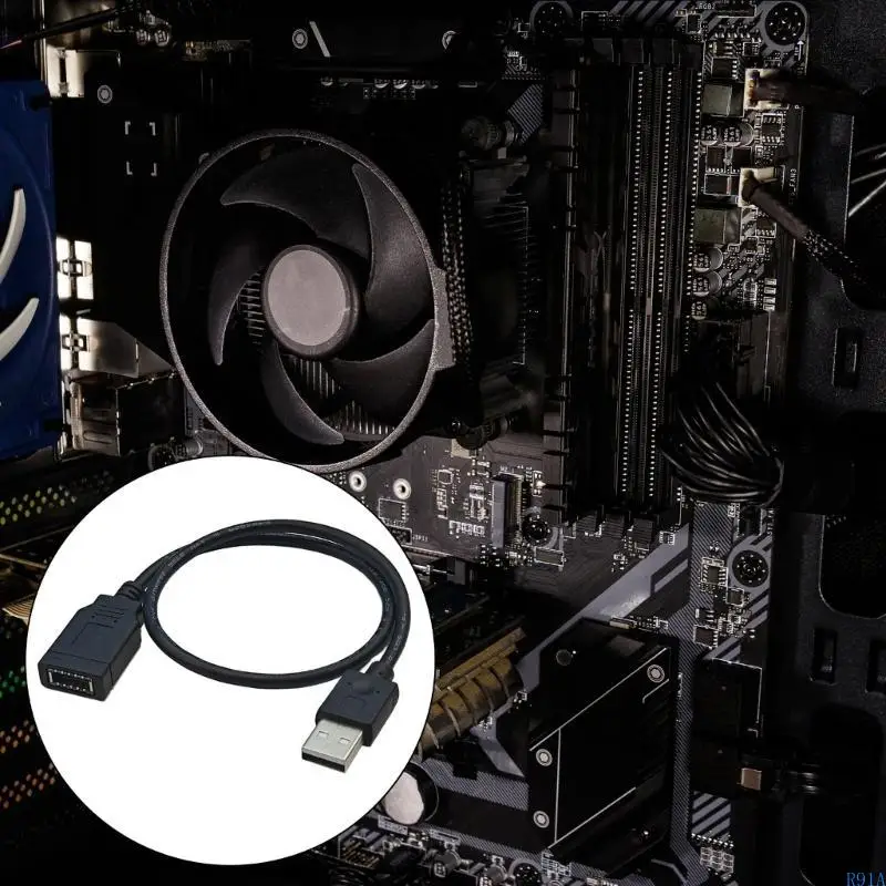 R91A Fast Speed USB A 2.0 to Type E (Type C Front End) Panel Cable 40cm / 15.75inch