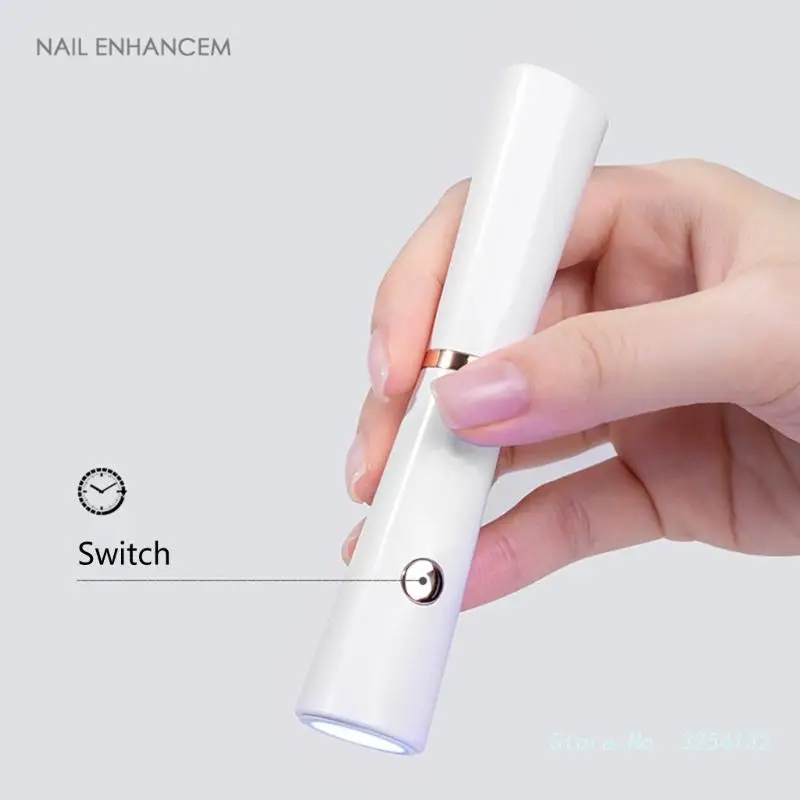 Draagbare Mini Led Nagellamp Usb Professionele Nageldroger Mini Zaklamp Pen Voor Het Uitharden Van Alle Gels Nageldroger Manicure Tool