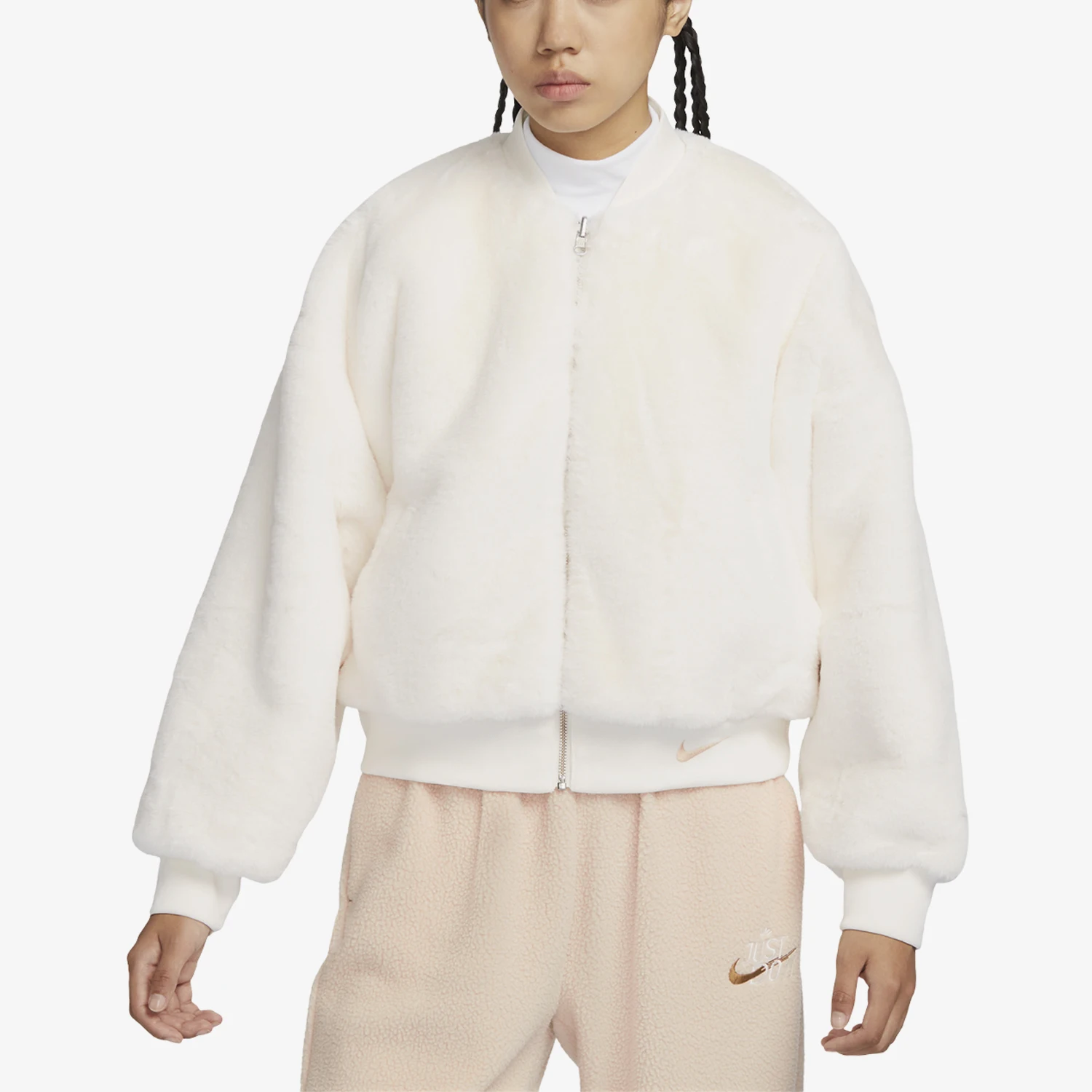 Nike genuine winter women's warm fleece double-sided short jacket FB8693-133