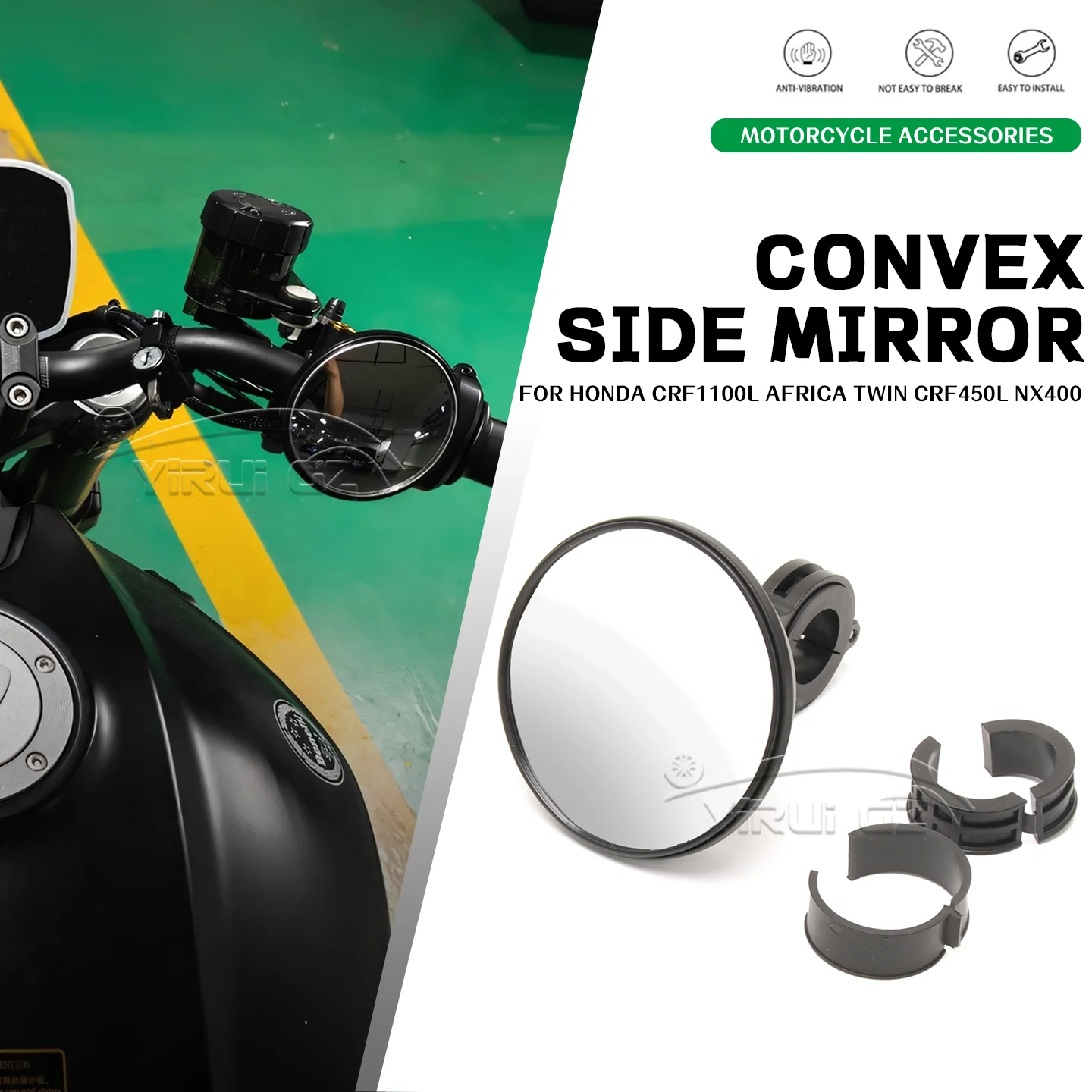 

Motorcycle Accessories Round Rearview Mirror Adjustable 360° Wide Angle Mirrors For HONDA CRF1100L Africa Twin CRF450 450L NX400