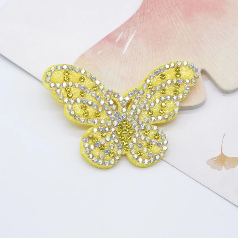 10 pezzi di toppe a farfalla colorate con strass per vestiti fai da te, decorazioni per cucire, copricapi, fascia per capelli, accessori per