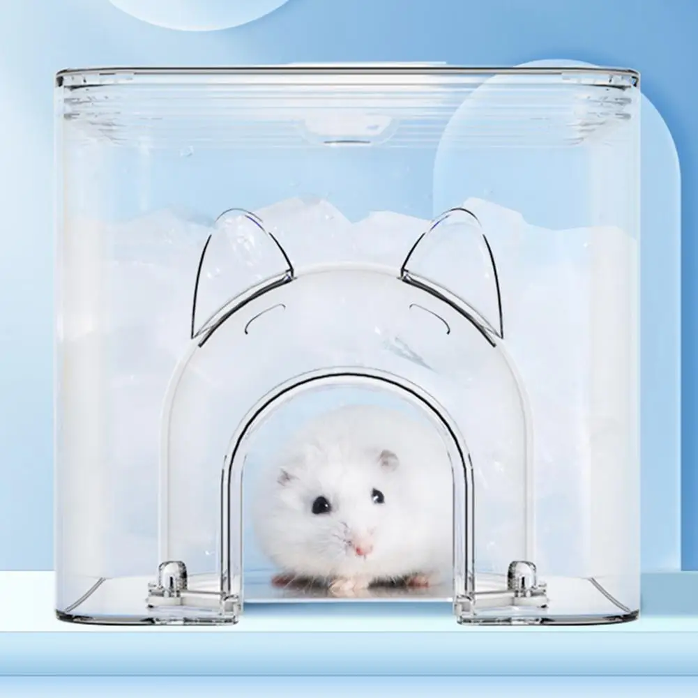 Hamster Nest Hamster Nest Summer Pet House with Ice Cubes for Hamsters Small Transparent Ps Material Nest with Cute for Golden