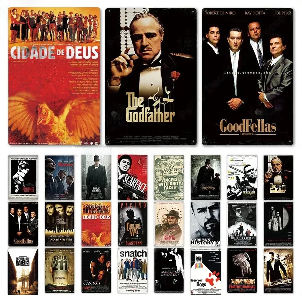 a decoración de pared, carteles de placas de película de Gangsters clásicos, arte de pared para Bar, Pub y Club