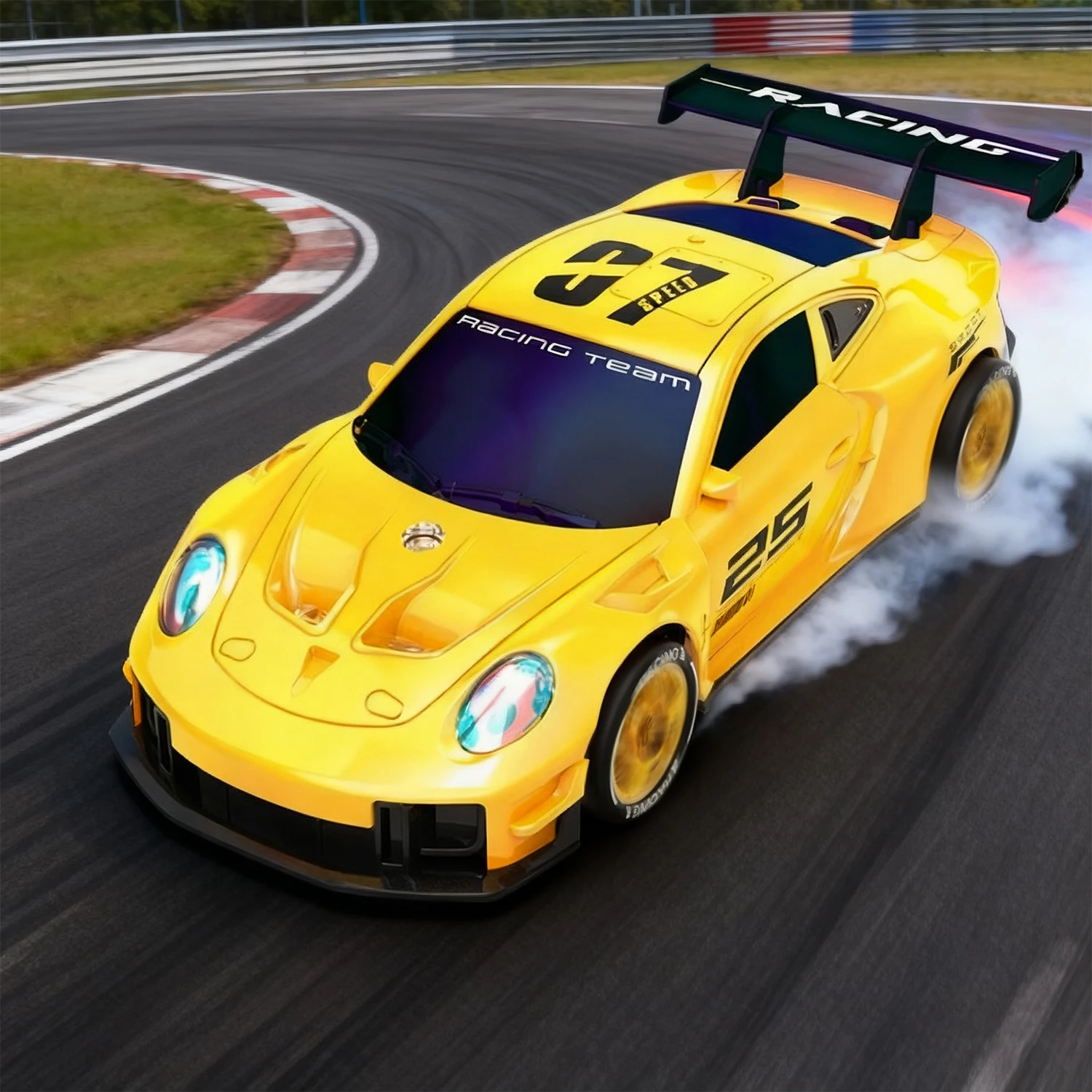 Modelo de coche RC Coche de carreras de deriva simulado con tracción en las cuatro ruedas pintado con aerosol brillante 2. Modelo de coche RC de carreras 4G con juguetes ligeros