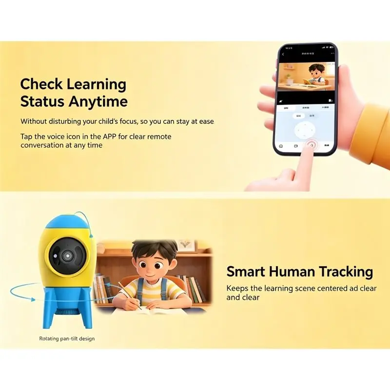 New Arrivals-5G AI Kids Learning Companion Camera Real-Time Posture Corrector Remote Monitoring Children Study Cam Two-Way Talk