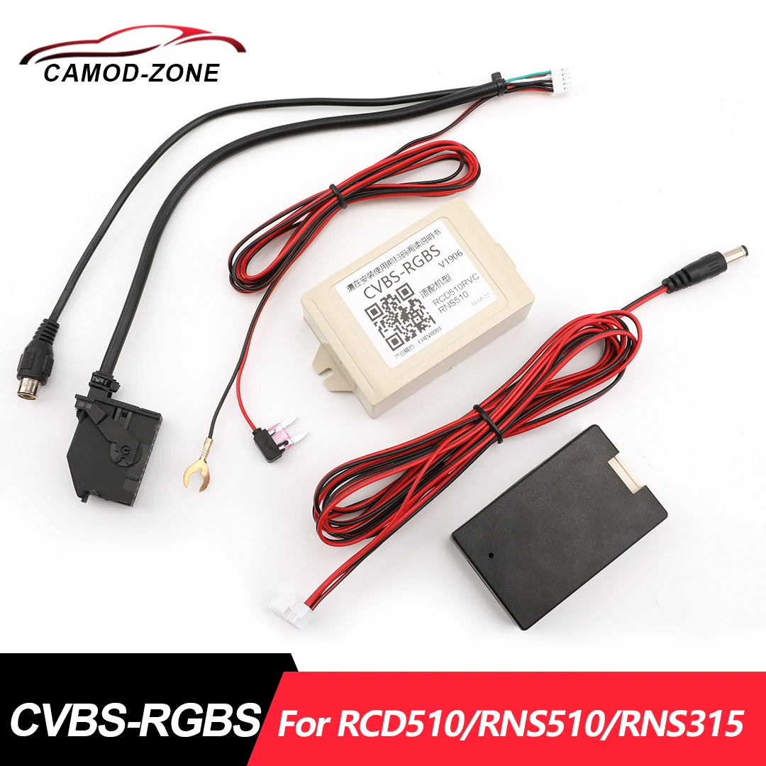 

VI906 CVBS To RGB Converter Adapter For VW Volkswagen RCD510 RNS 510 RNS315 315 Flip Emblem Camera Adapter AV-RGBS Box Car Cable