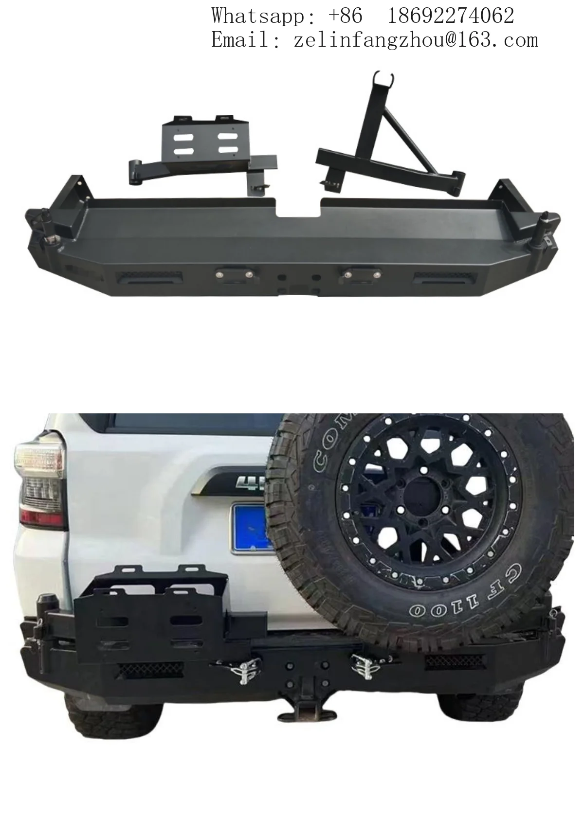 2019+ For Toyota For 4Runner Auto Parts Rear Bumper Crash Bar New Condition With Fog Light Cut-Outs And Included Clips