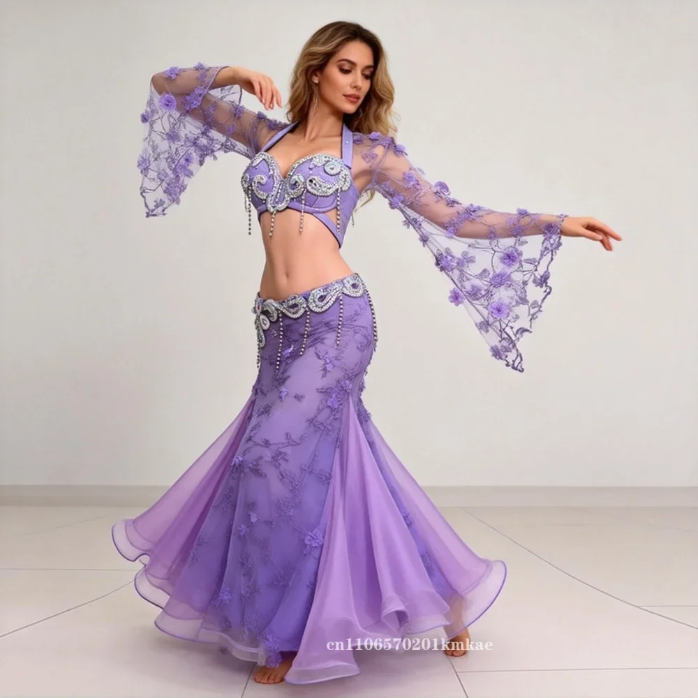Orientalisches Bauchtanz-Performance-Kostüm für Frauen, Fischschwanzrock, hochwertiges, maßgeschneidertes Bauchtanz-Wettbewerbskleid, individuell gestaltet