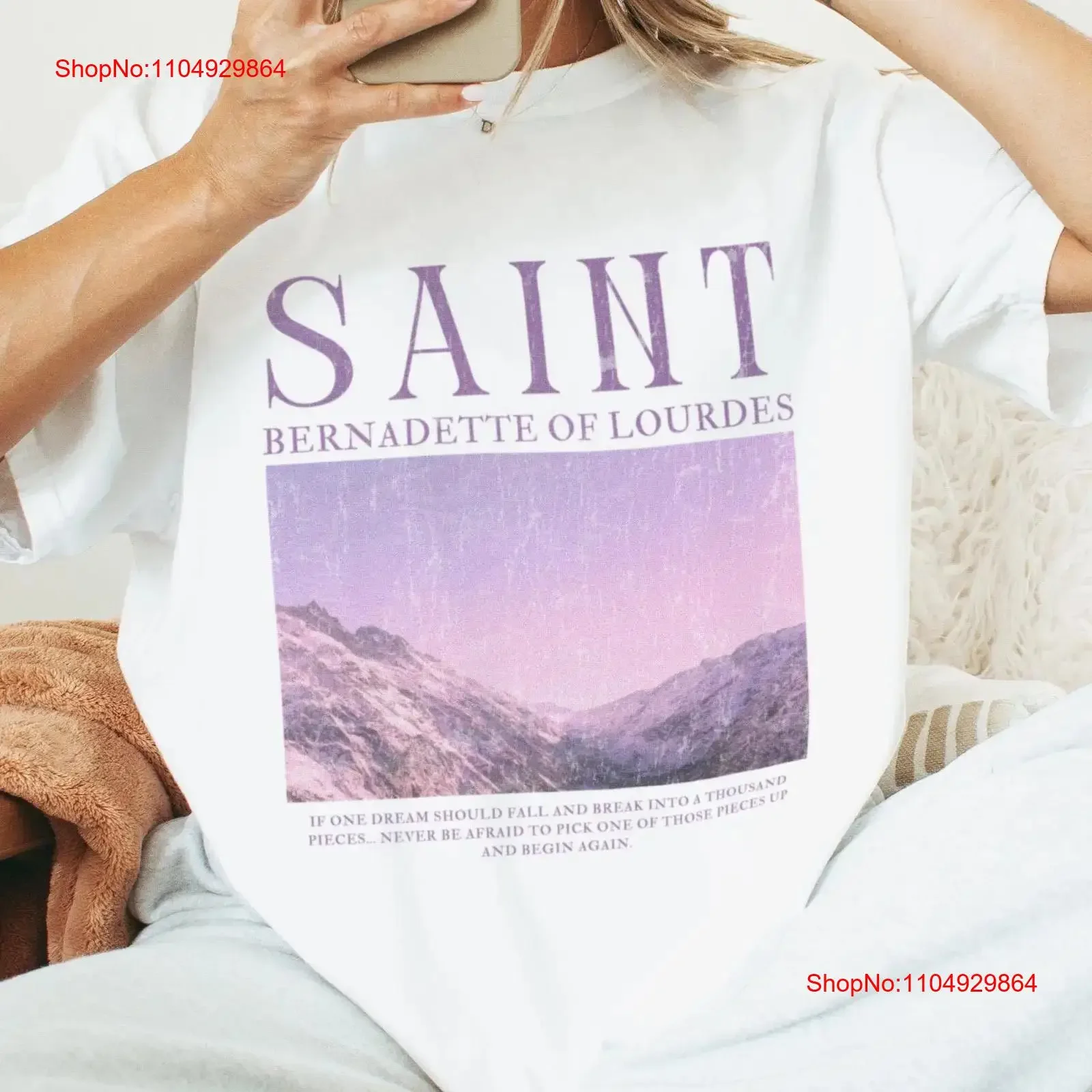 Camiseta Católica de Santa Bernadette de Lourdes para Mamá, Regalo para Madrina, Confirmación, Fe, Vintage, Lavada, Transpirable