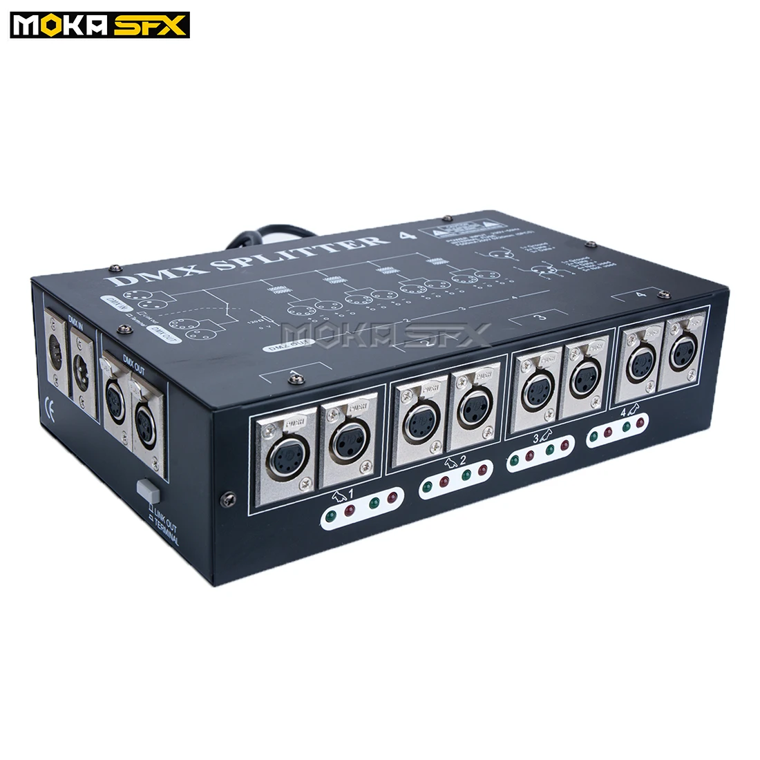 Mini DMX512 Splitter 4 Way Stage Light Controller DJ Lighting Splitter 4 Output Simple Control Splitter Lighting Show Equipment