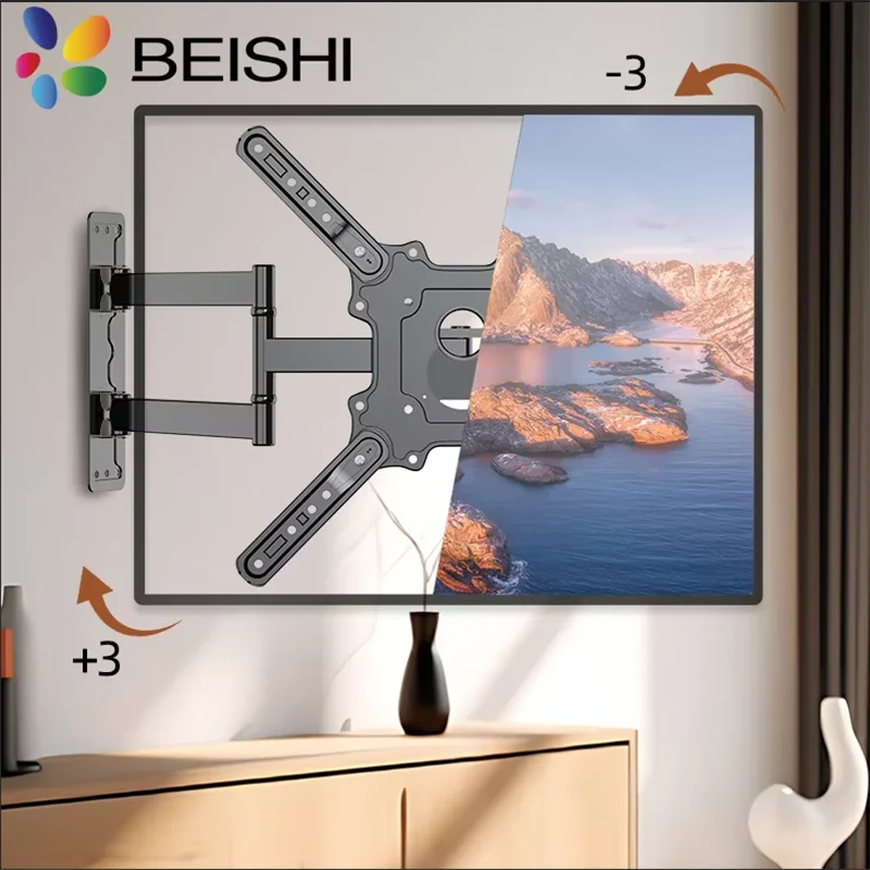 BEISHI Universal Adjustable TV Wall Mount Bracket Motion Rotated Tilts TV Holder Expansion Bracket For 6-55 Inch LED LCD Screen