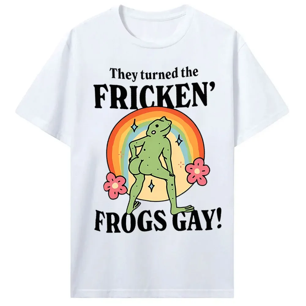 

LGBQT Frog Shirt They Turned The Frickin Frogs Gay Frickin Frog Meme Pride Month Tee LGBT Rainbow Frog Gay Pride Tshirt UNISEX