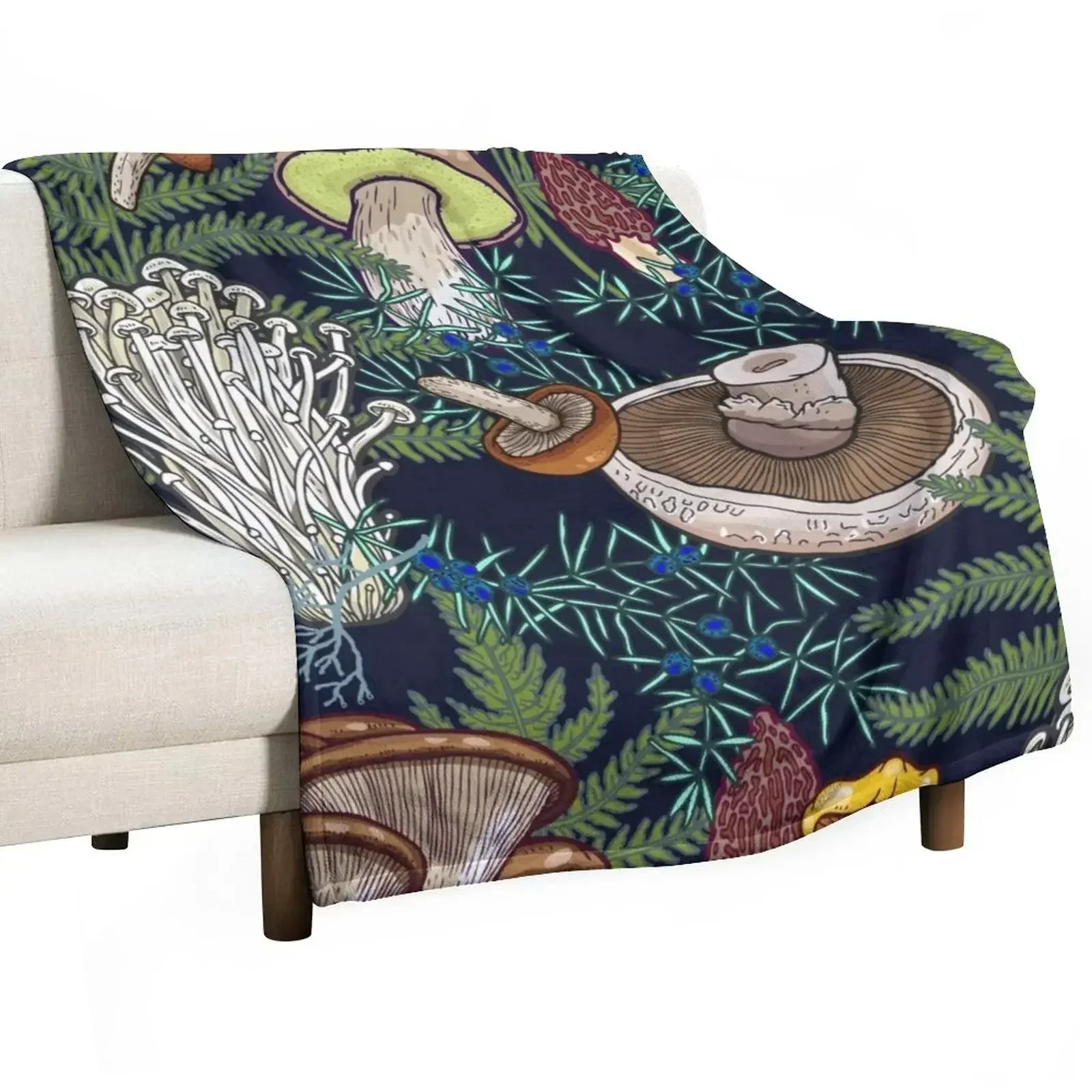 

Dark mushroom forest Throw Blanket for sofa Soft Blankets