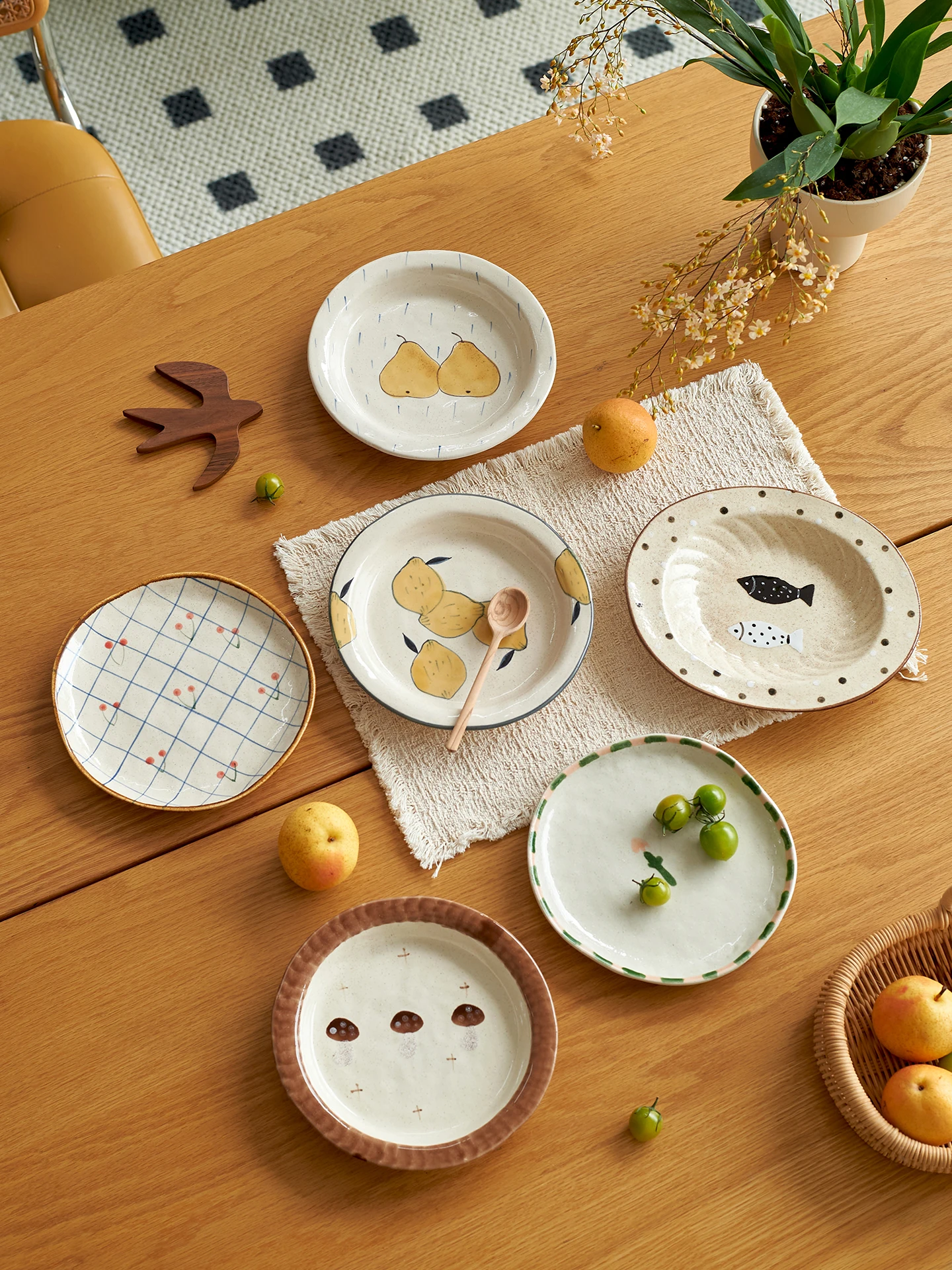 ruiyue-japanese-style-ceramic-plate-vintage-ceremony-feeling-dessert-plate-home-use-dish-deep-soup-plate-round-shape-daily-use