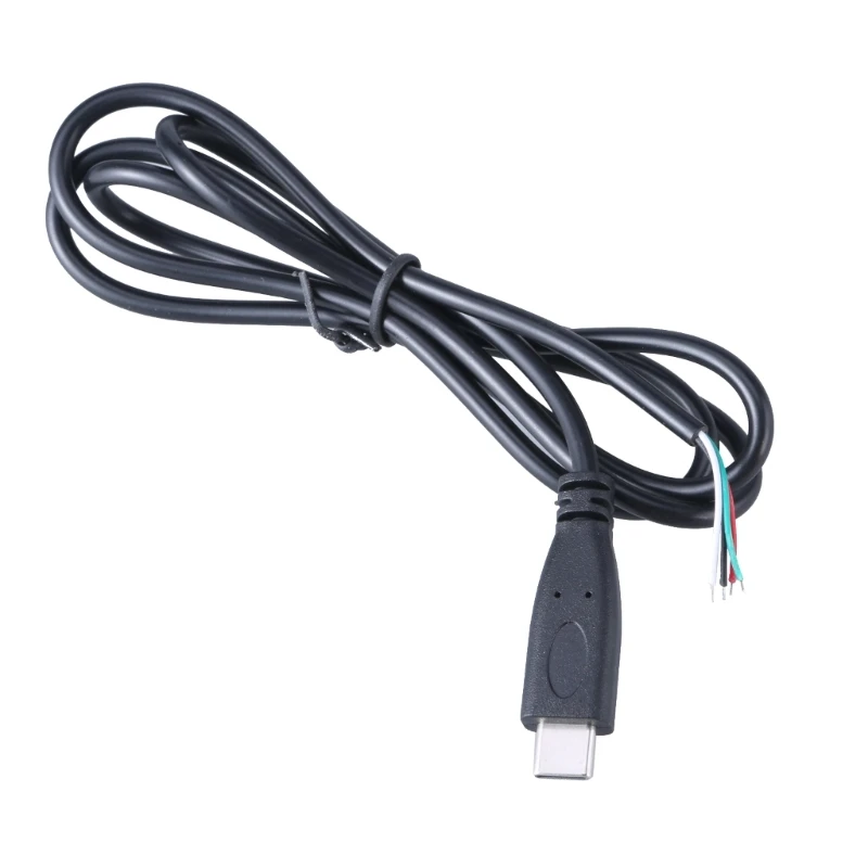 90 Degree/Straight Head USB C to 4Pin Bare Wire Open End Power Cord, Type C Male Plug Pigtail Extension Cable Line 896C