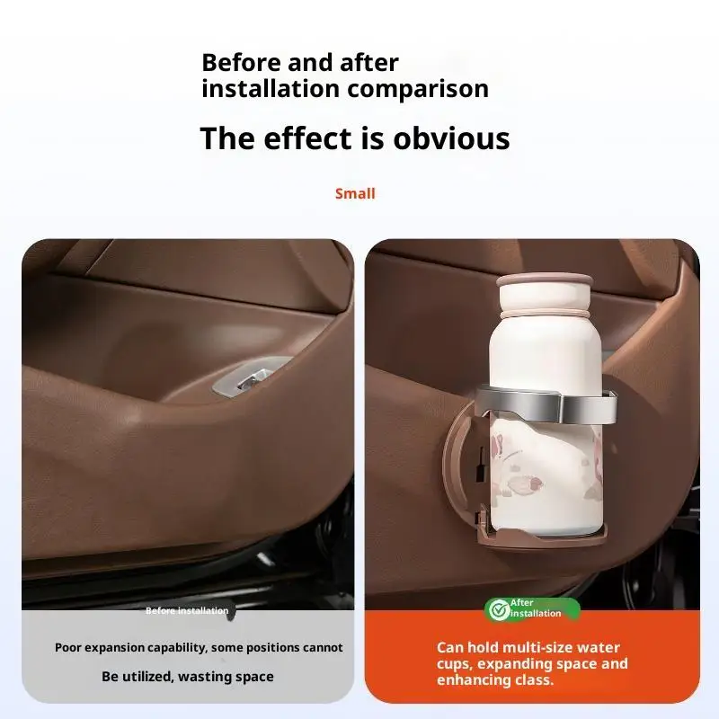 Universal Collapsible Car Door Cup Holder Foldable Back Clip Mount Portable Drink Holder for Travel Commute Auto Supplies