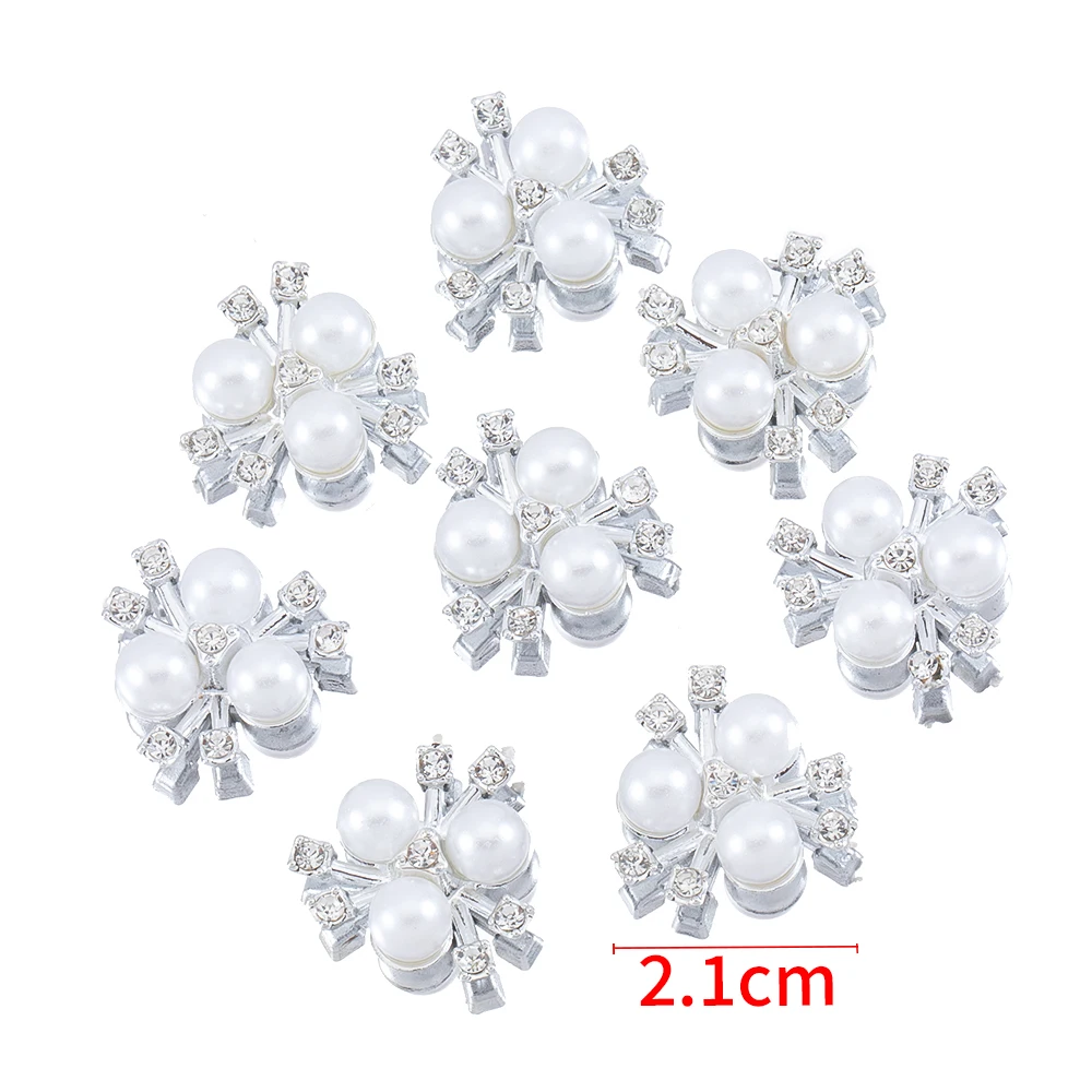 20pcs Flower Imitation Pearls Rhinestone Cabochon