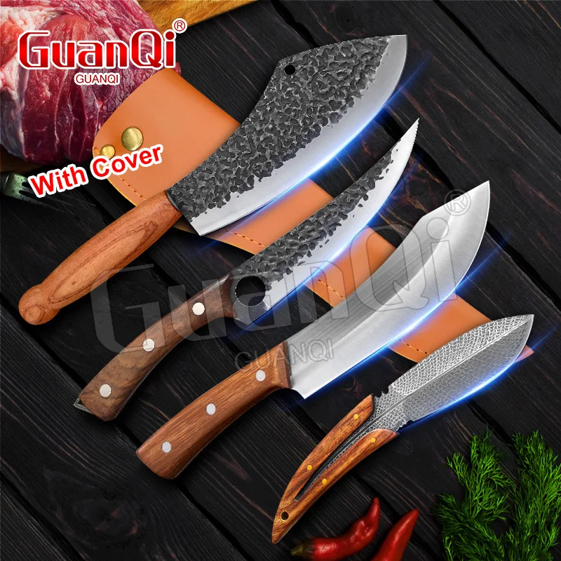 

Stainless Steel Boning Knife Cleaver Knifes Handmade Butcher Knife Forged steel Serbian Chef Knife Fishing Cooking Knife