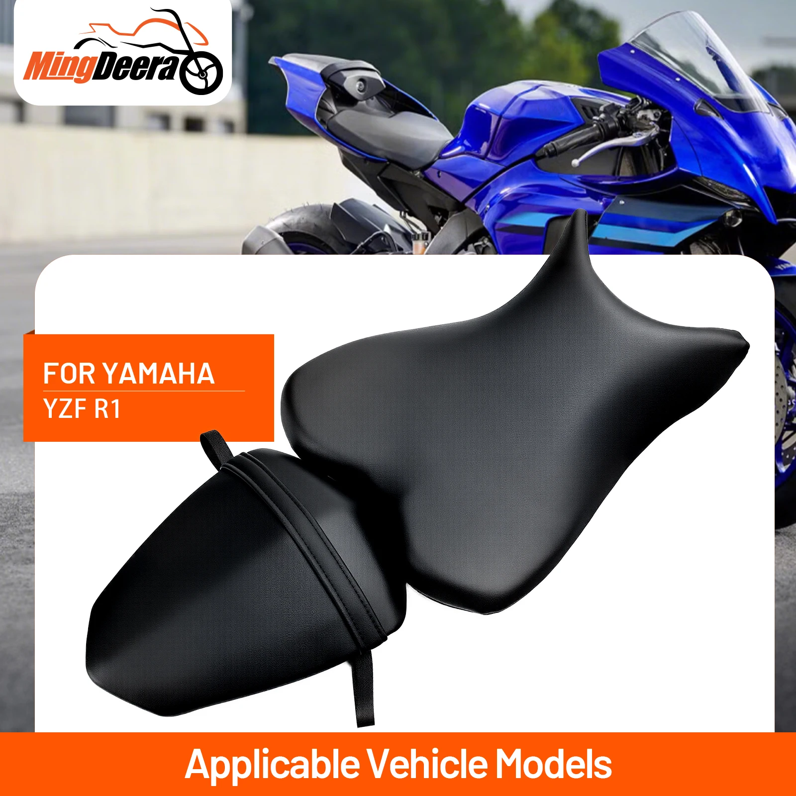 

Driver Rider or Passenger Seat Fit For YAMAHA YZF R1 2009-2014 Motorcycle Black Front Driver Seat Pillion Cushion