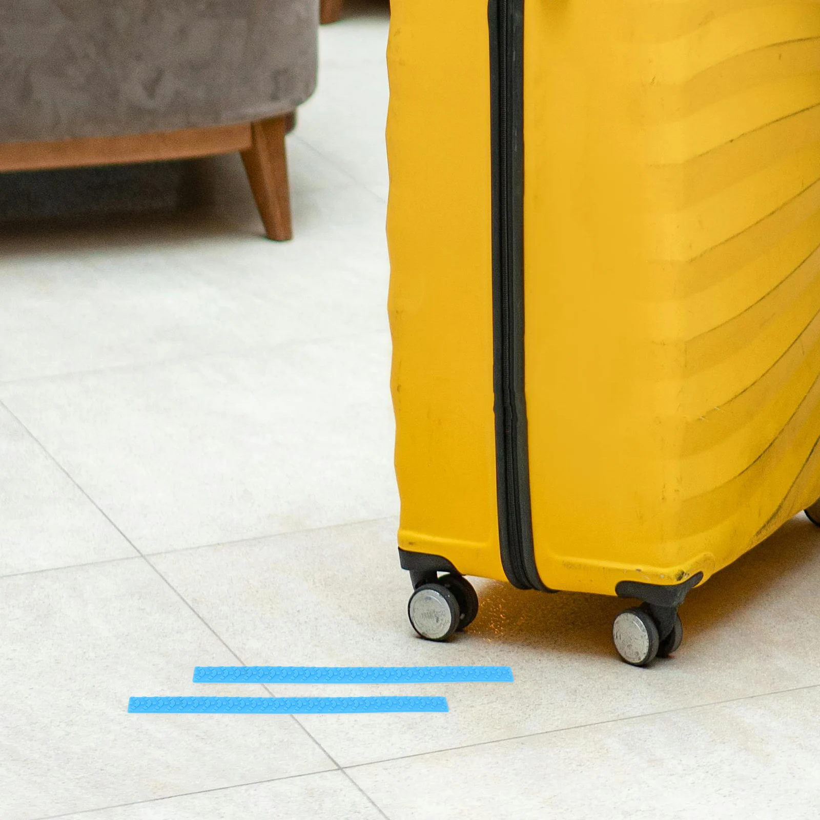 

4 Pcs Silicone Case Suitcase Chair Leg Protectors for Hardwood Floors Tire Blue