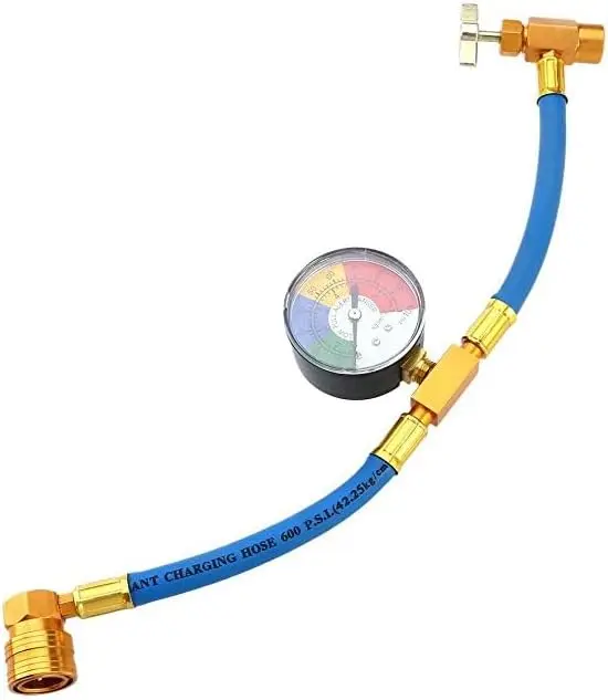 Recarga para Coche AC R134a con Kit Medidor Herramienta Carga Refrigerante Aire Acondicionado Automatique con Manguera CargaFreón