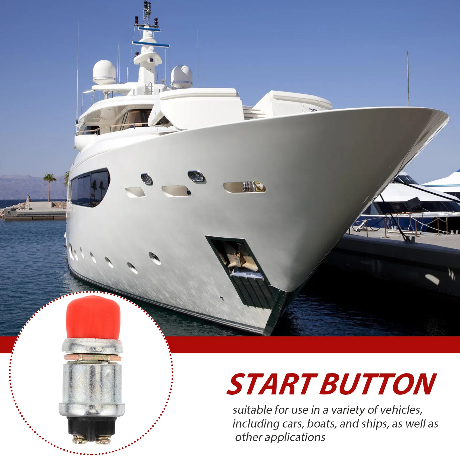 

Engine Starter Button Push Button Start For Car Boat Horn Replacement Zinc Alloy Switch Starter